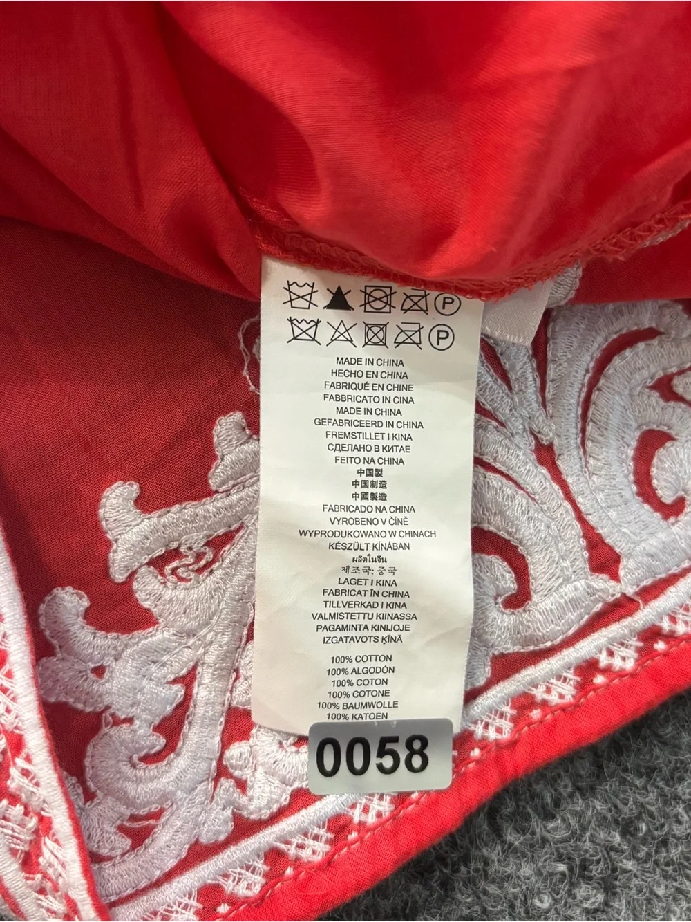 Michael Kors Red Tunic with White Embroidery